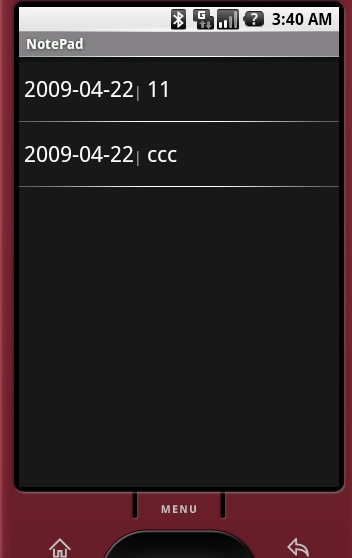 Android札记之二：改进的NotePad Demo