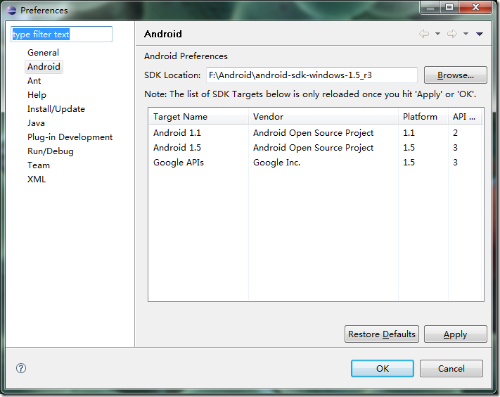 image windows 七配置android开发环境