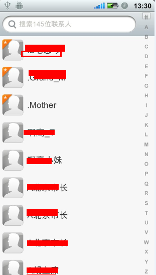 android ��ȡ�绰���е���ϵ���б�