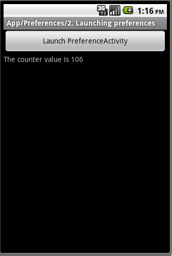 Android ApiDemos示范解析(31)：App->Preferences->Launching preferences