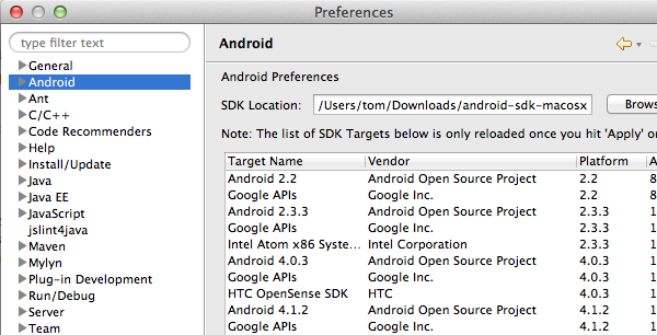 高速升级已安装的 Android SDK 和 ADT 插件