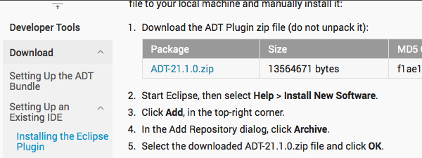 高速升级已安装的 Android SDK 和 ADT 插件