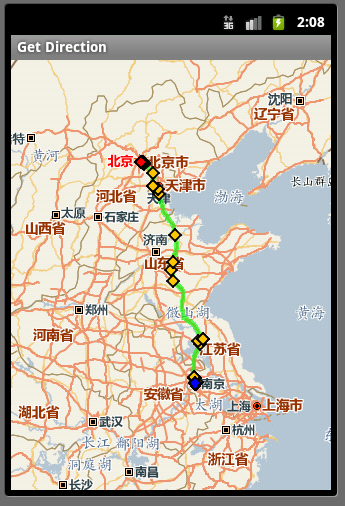 20110129018 Android引路蜂map开发示例:路径查询