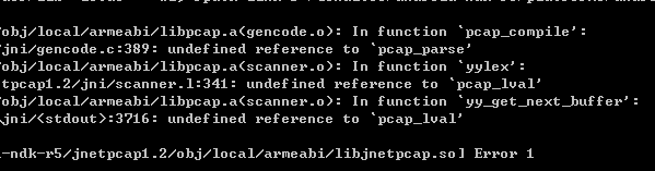在android平台下编译libpcap-0.9.8 和 jnetpcap-1.2.rc1