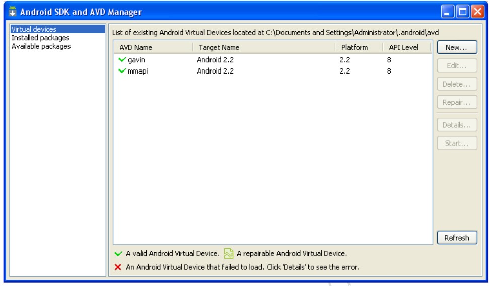 Android SDK 4.0.3 开发环境配备及运行