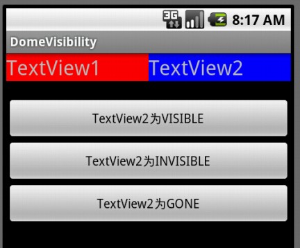 Android中visibility属性VISIBLE、INVISIBLE、GONE的差别