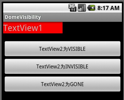 Android中visibility属性VISIBLE、INVISIBLE、GONE的差别