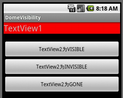 Android中visibility属性VISIBLE、INVISIBLE、GONE的差别