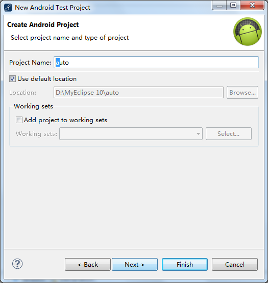myeclipse����Android Test Project��java.lang.NullPointException