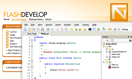 AS3轻量级开发工具flashdevelop筹建配置
