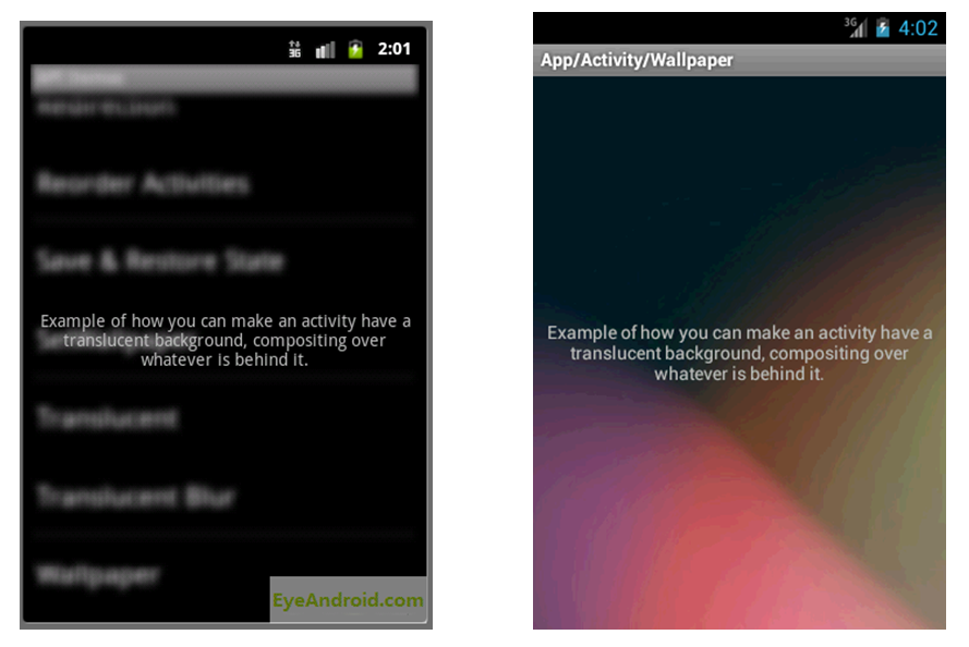 [Android Samples��Ƶϵ��֮ApiDemos] App-Activity-TranslucentBlur��Wallpaper