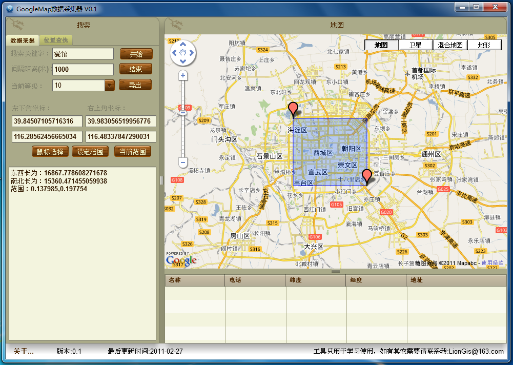 Google Local Search API map