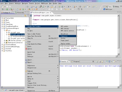 GWT - GWT Designer����Ajaxʹ�� (06) - ���ÿؼ�ʹ��
