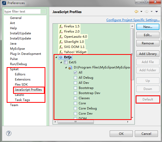 MyEclipse10 װSpket 1.6.23֧Extjs4.1.1jQuery1.8