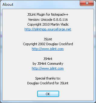 JSLint plugin for Notepad++ ������v0.8�����ͬʱ֧��JSLint��JSHint��