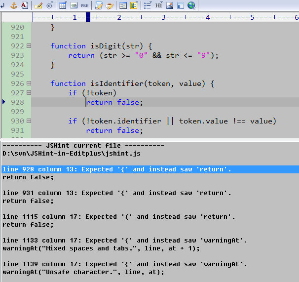 ��EditPlus���䱸JSHint������������JS��������