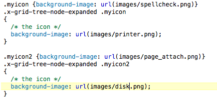 ��� ExtJS TreePanel �� iconCls �����й�����