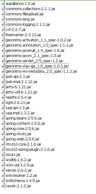WebService CXF+struts+spring ʾ��