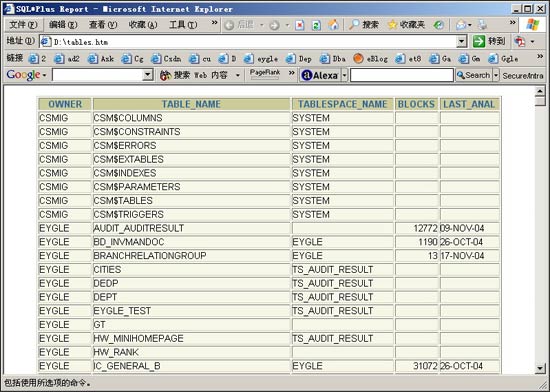 Ӧ��SQL*PLUS,��������excel��html���(ת)