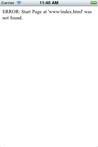 phoneGapƽ����www�ļ��󱨴���ERROR: Start Page at 'www/index.html' was not found