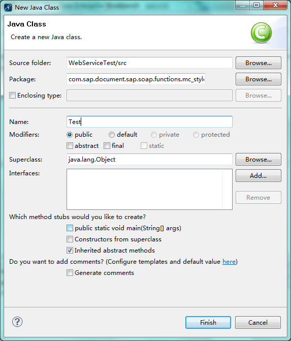 SAP&Java WebService(3) -JAVA����SAP���ɵ�WebService