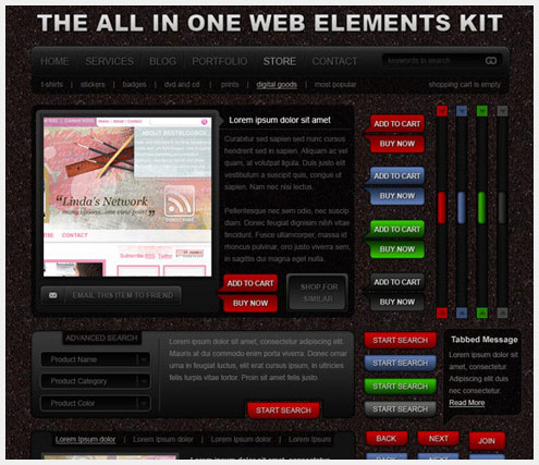 50+PSD�û�����Web��ƹǲ�