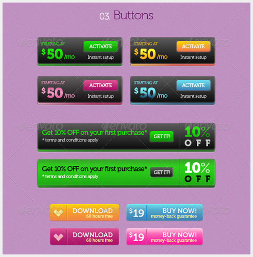 50+PSD�û�����Web��ƹǲ�