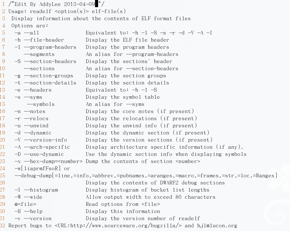 ELF��ʽ�ļ����ű�ȫ������readelf����ʹ�÷���