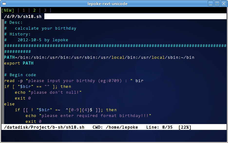 urxvt��vim��ɫ�ݰ�