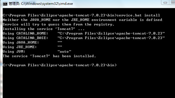 ��Tomcat��ʾ��ָ���ķ���δ��װ