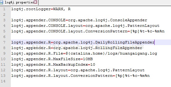 tomcat����log4j��ӡ����ռǵ�ָ���ļ�