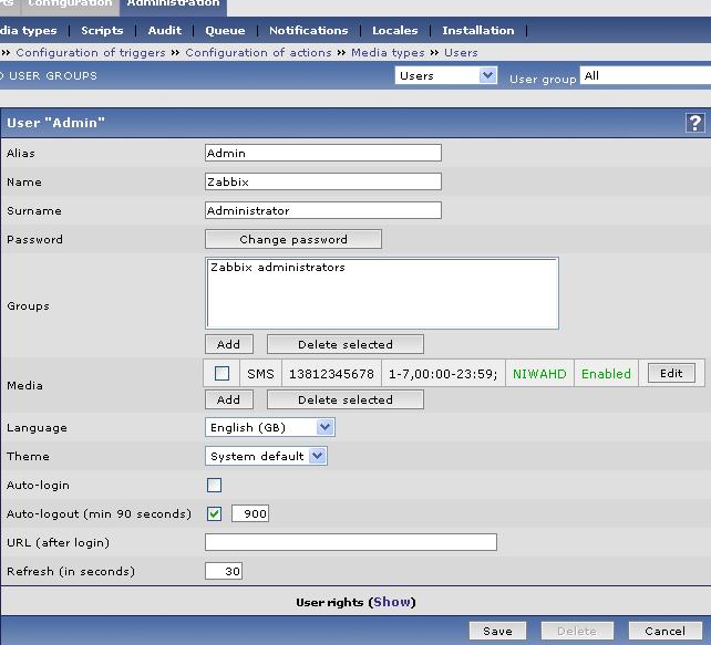 zabbix报警设立步骤