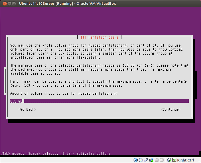 virtualboxͣ��װubuntu11.10 server