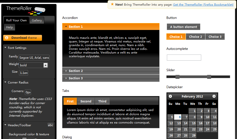 themeroller������ݵ��Զ���jquery ui theme����������