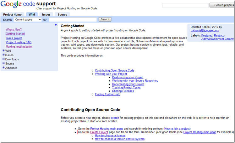 ��ô��Google Code�´�����Դ��Ŀ