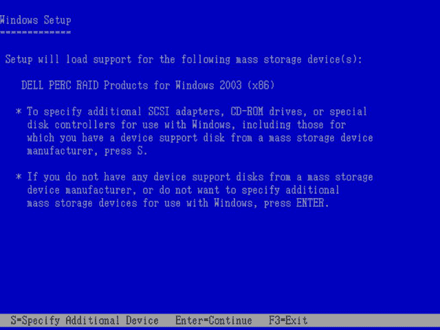 DELL����վ����������Windows server 2003ϵͳ��װ����������Ҳ�����װ�ڼ�����ϵ�Ӳ�������� ��װ�޷�������Ҫ�˳��밴F3���й�����
