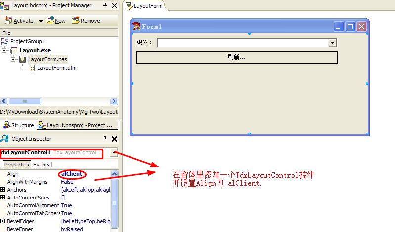 ����TdxLayoutControl���й�����