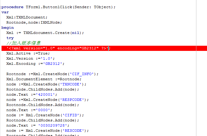 delphi��дxml�ļ������������