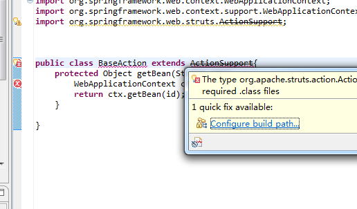 Hibernate+spring+struct ActionSupport �಻������ Ϊ��