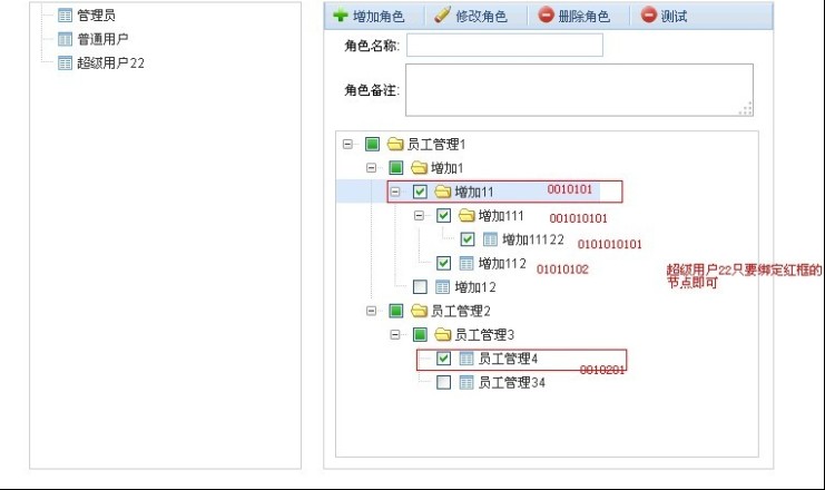 Ȩ�ް��й�����, ��ɫ�Ͳ˵�