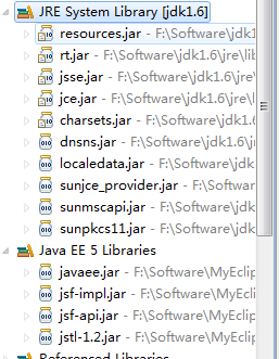 JRE system library��Java EE libraries���е�jar�ļ���ʲô����