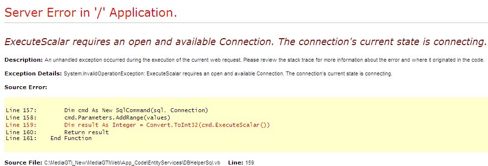 asp.net ���ݿ�״̬The connection's current state is connecting.�������