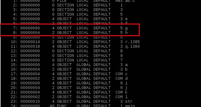 ���Թ���С���ң�bss�εĴ�С��¼������