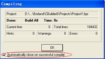 C++ builder6��compilingС�����ܲ��ܰ���