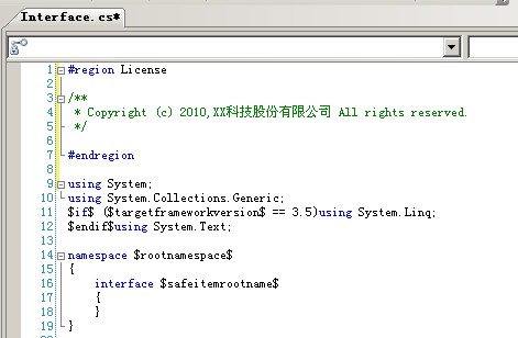 ��VisualStudioĬ��ģ�����Ӱ�Ȩ��Ϣ