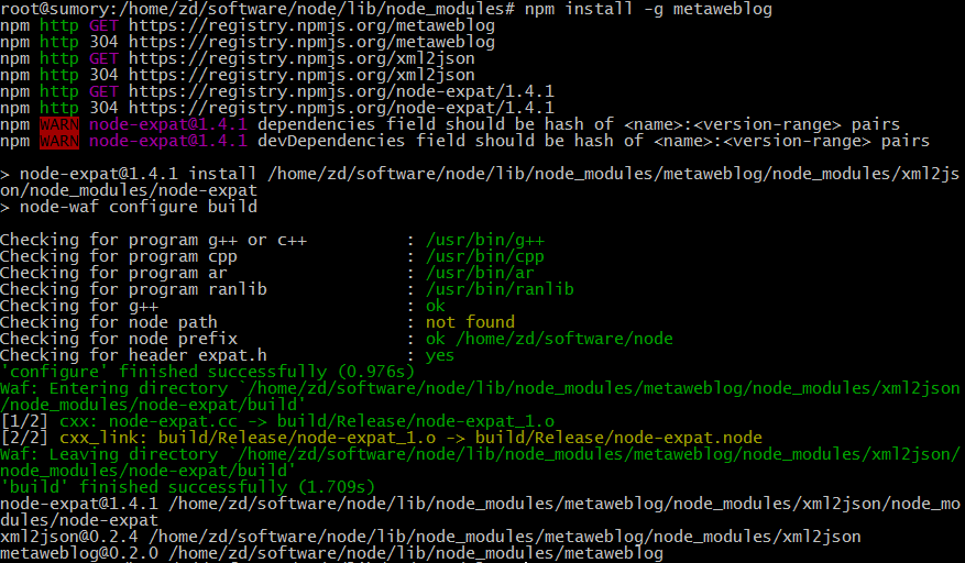 npm��װ��ʧ��������һ���쳣:  header expat.h : not installed
