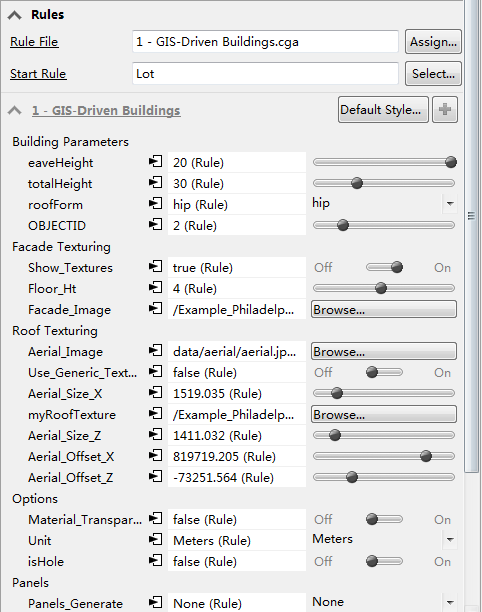 CityEngine�еĲ����������Լ�ͨ������ɸѡObject
