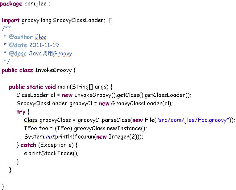 Groovy���ã�Java��Groovy���໥���ã�