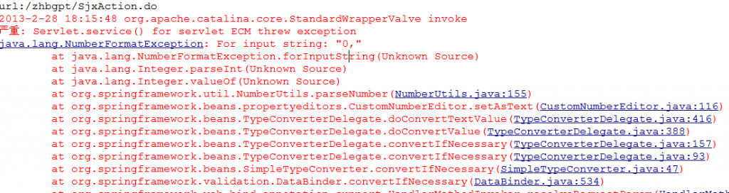 java.lang.numberformatException:For input string "&quot