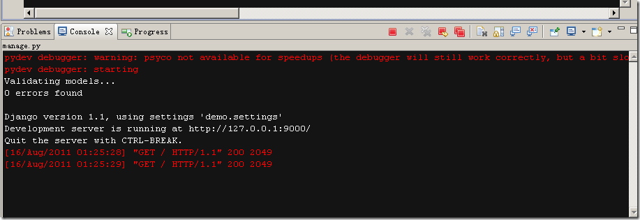 ����Aptana3+Django����blog��ʾ��